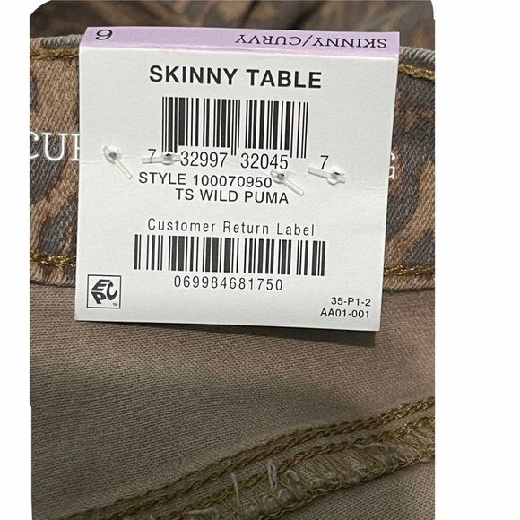 Style & Co Wild Puma Skinny Jeans Curvy Mid Rise Tummy Control Animal Print 6 - Picture 3 of 15